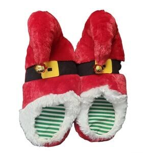 DanDee Collector's Choice Red Santa Belt Christmas Elf Jingle Bell Slippers